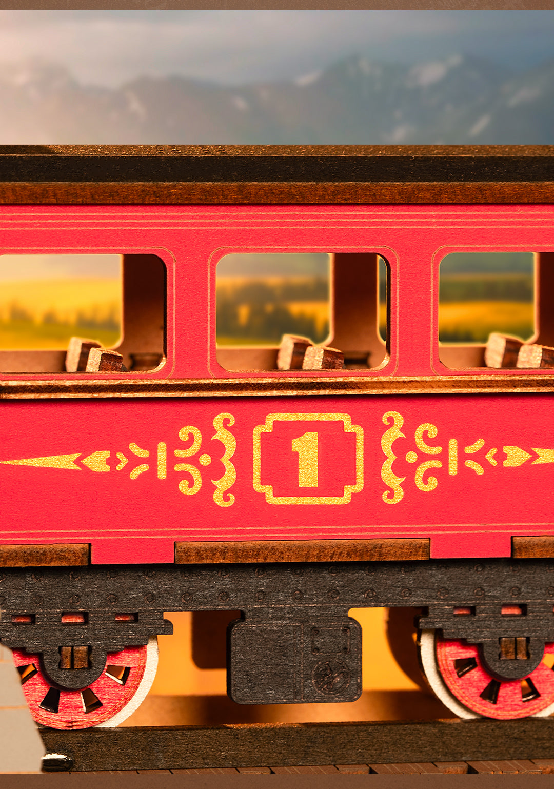 Bookend: Train to the Castle - 3D Wooden Bookends - Magical Collection