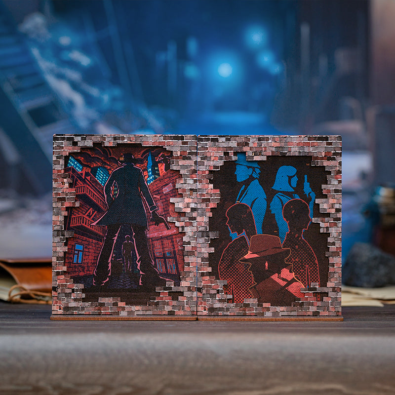 Bookend: Crime Scene - Wooden 3D Bookends
