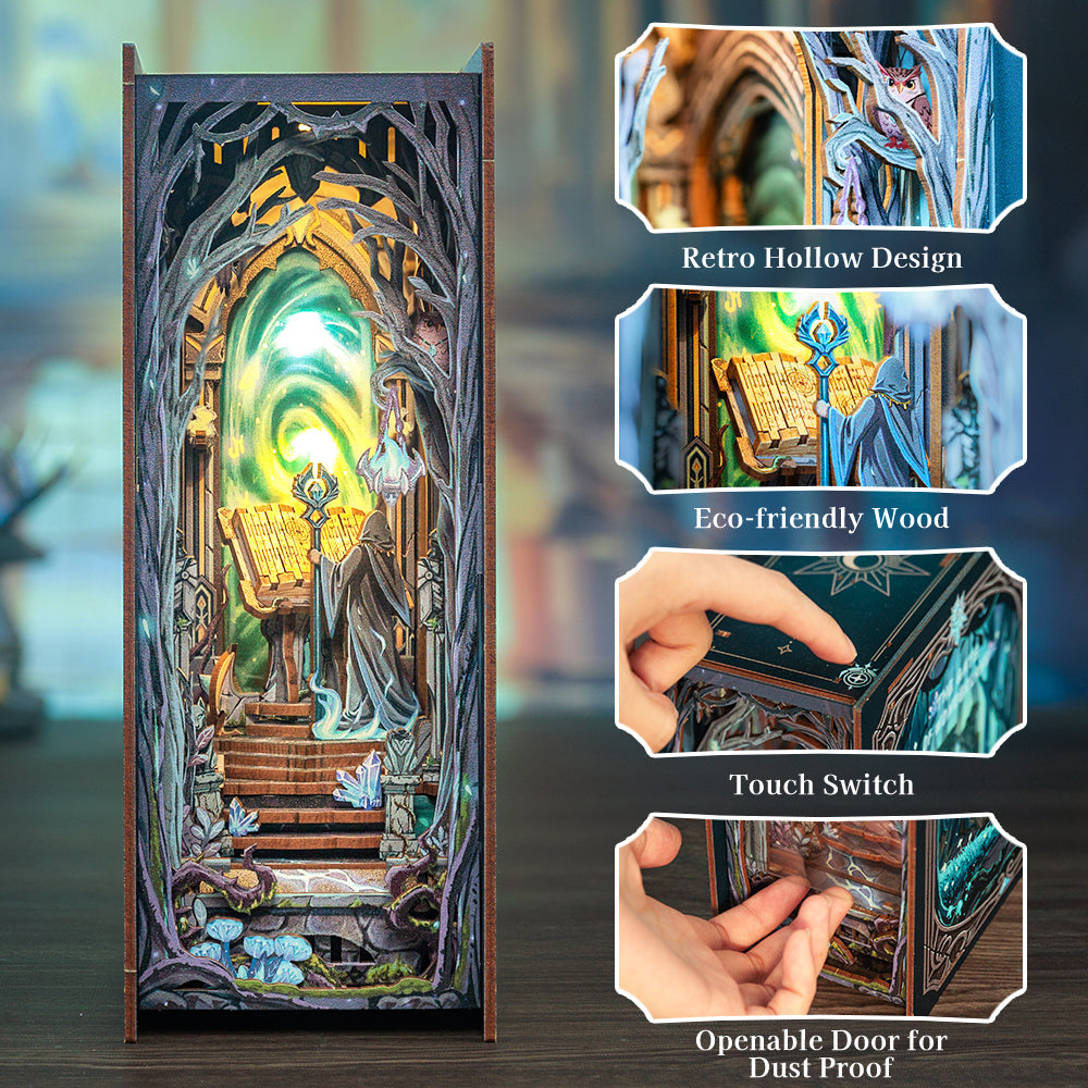 PACK 2 Book Nooks: The Enchanted Forest + The Magic Door - 3D Wooden Miniature - DIY Puzzle for Bookshelf Decoration
