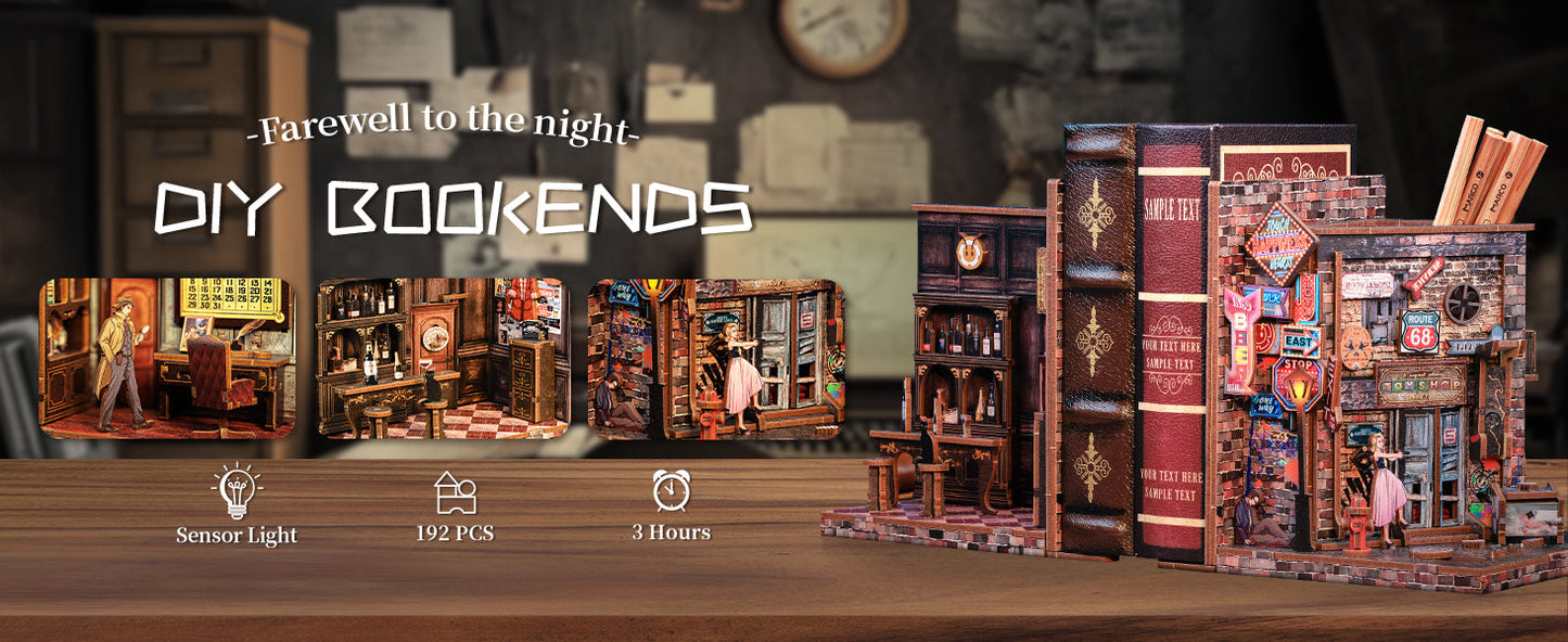 Bookend: Crime Scene - Wooden 3D Bookends