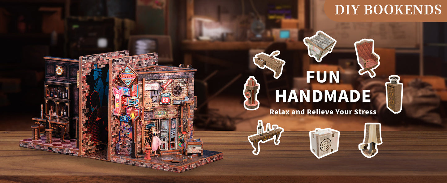 Bookend: Crime Scene - Wooden 3D Bookends
