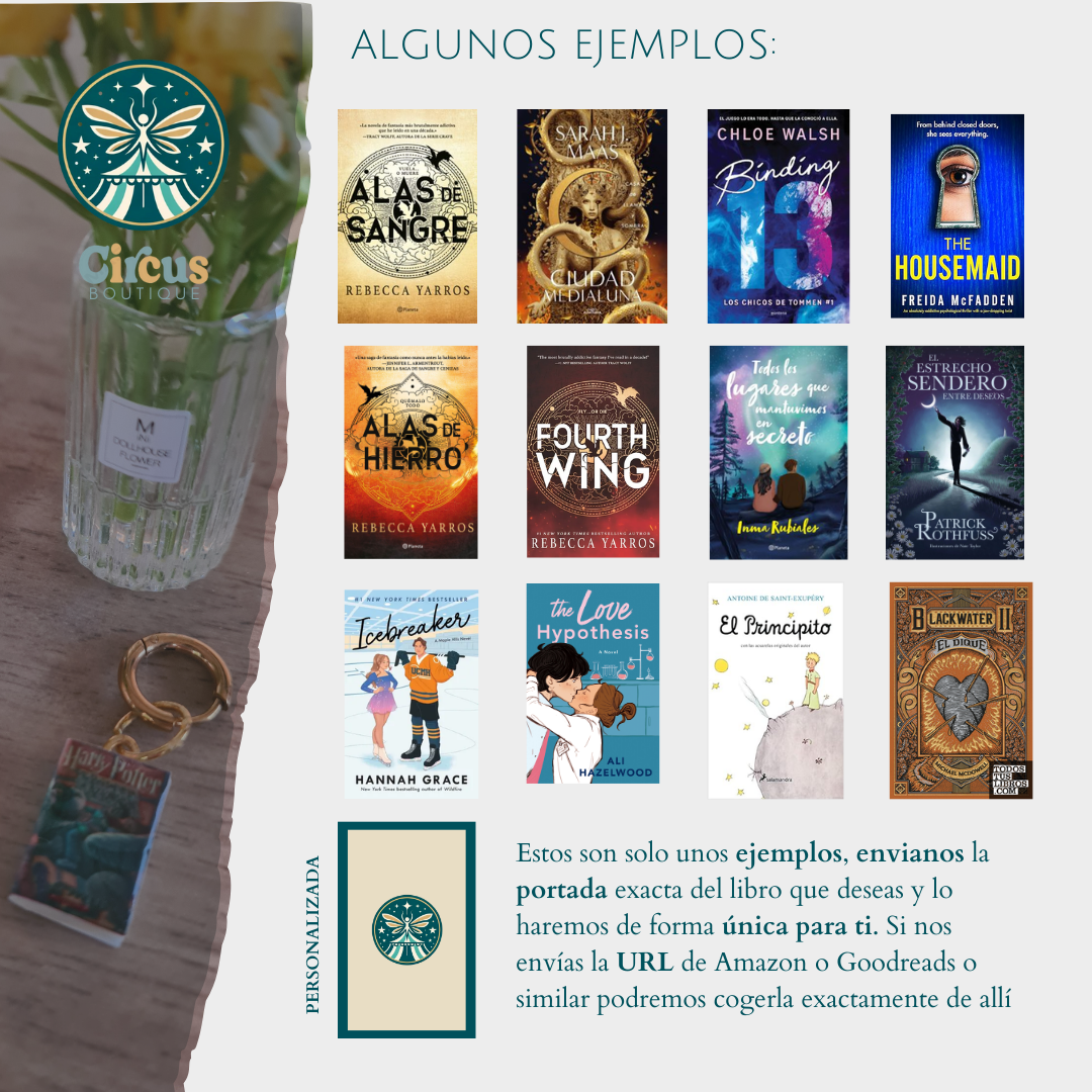 Llavero Personalizado con Mini Libro Hecho a Mano - Joyería artesanal - Colección Circus Jelwery Boutique