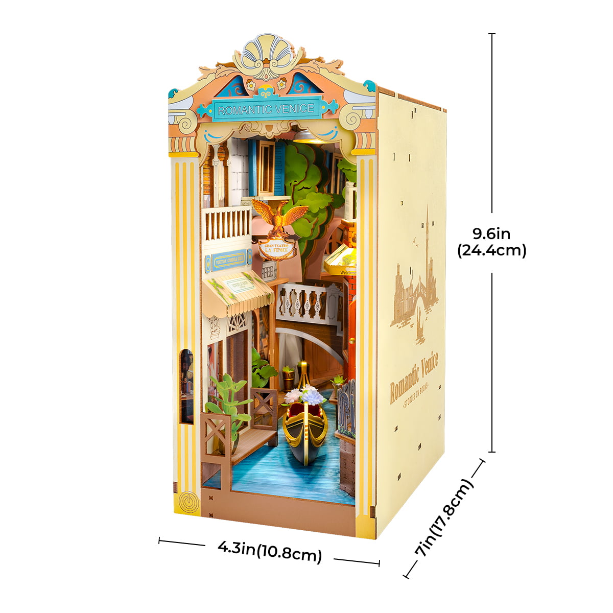 Book Nook: Venice - Suportes para livros em miniatura de madeira 3D - divisória de prateleira (cópia)