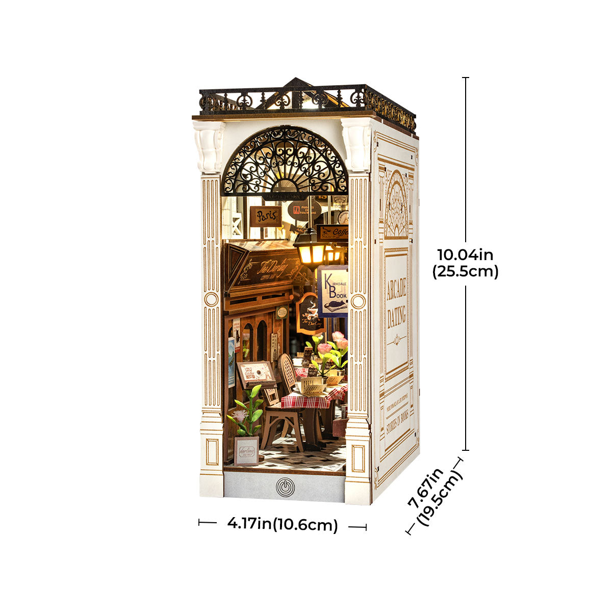 Book Nook Perfect Date in Paris - Wooden 3D Puzzle Miniature Bookends - Bookshelf Divider (Copy)