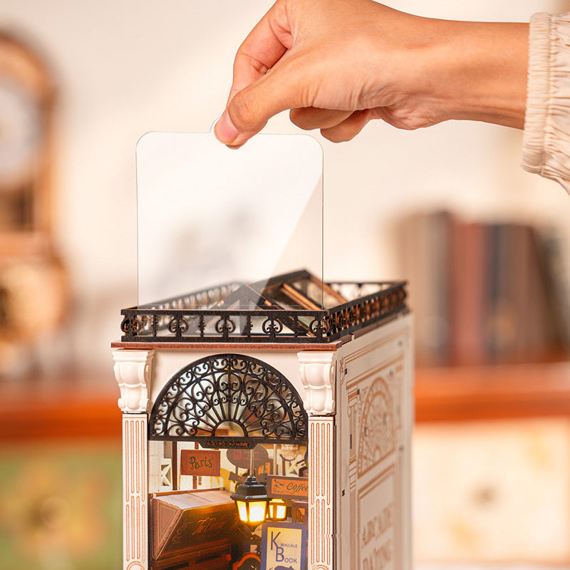 Book Nook Perfect Date in Paris - Wooden 3D Puzzle Miniature Bookends - Bookshelf Divider (Copy)