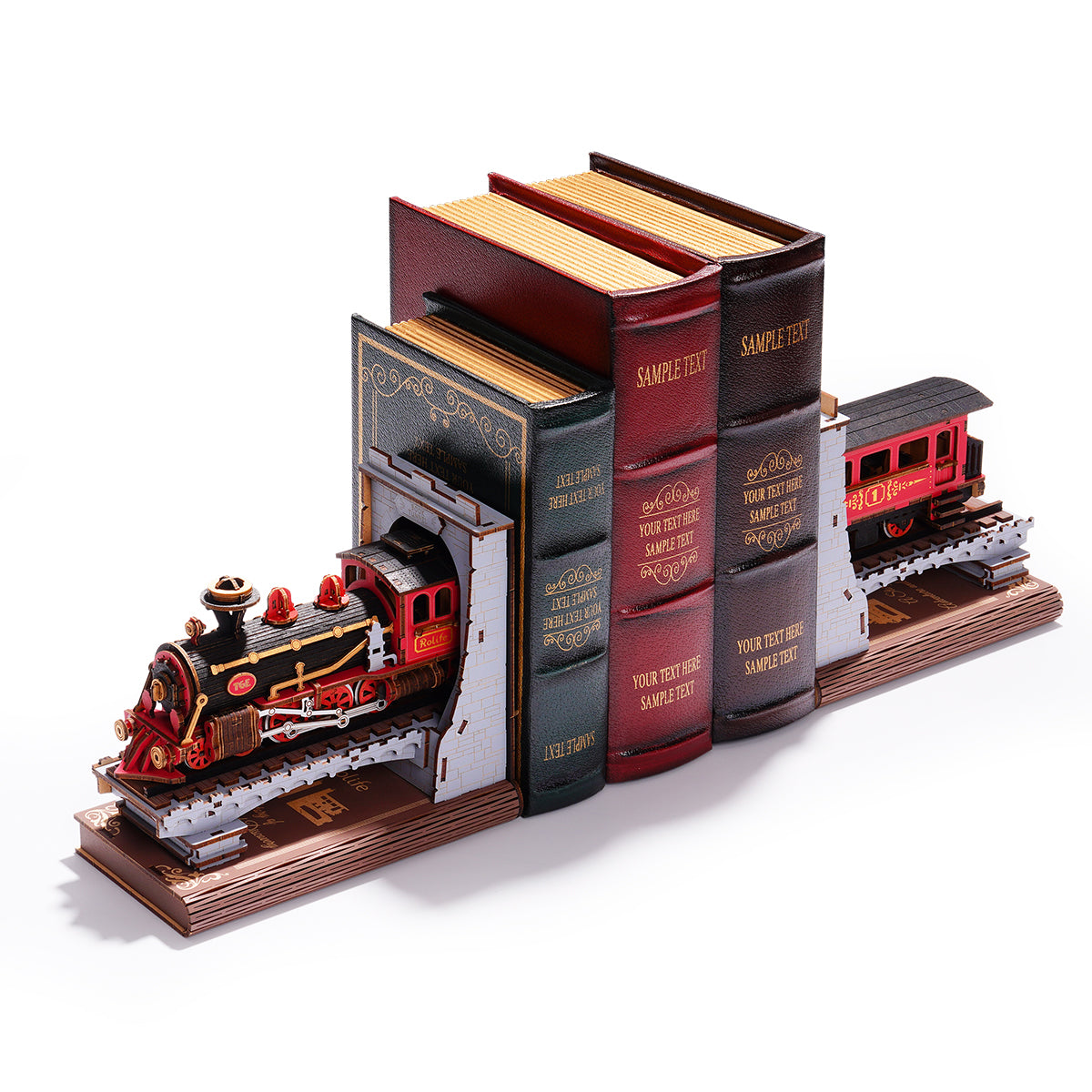 Bookend: Train to the Castle - 3D Wooden Bookends - Magical Collection