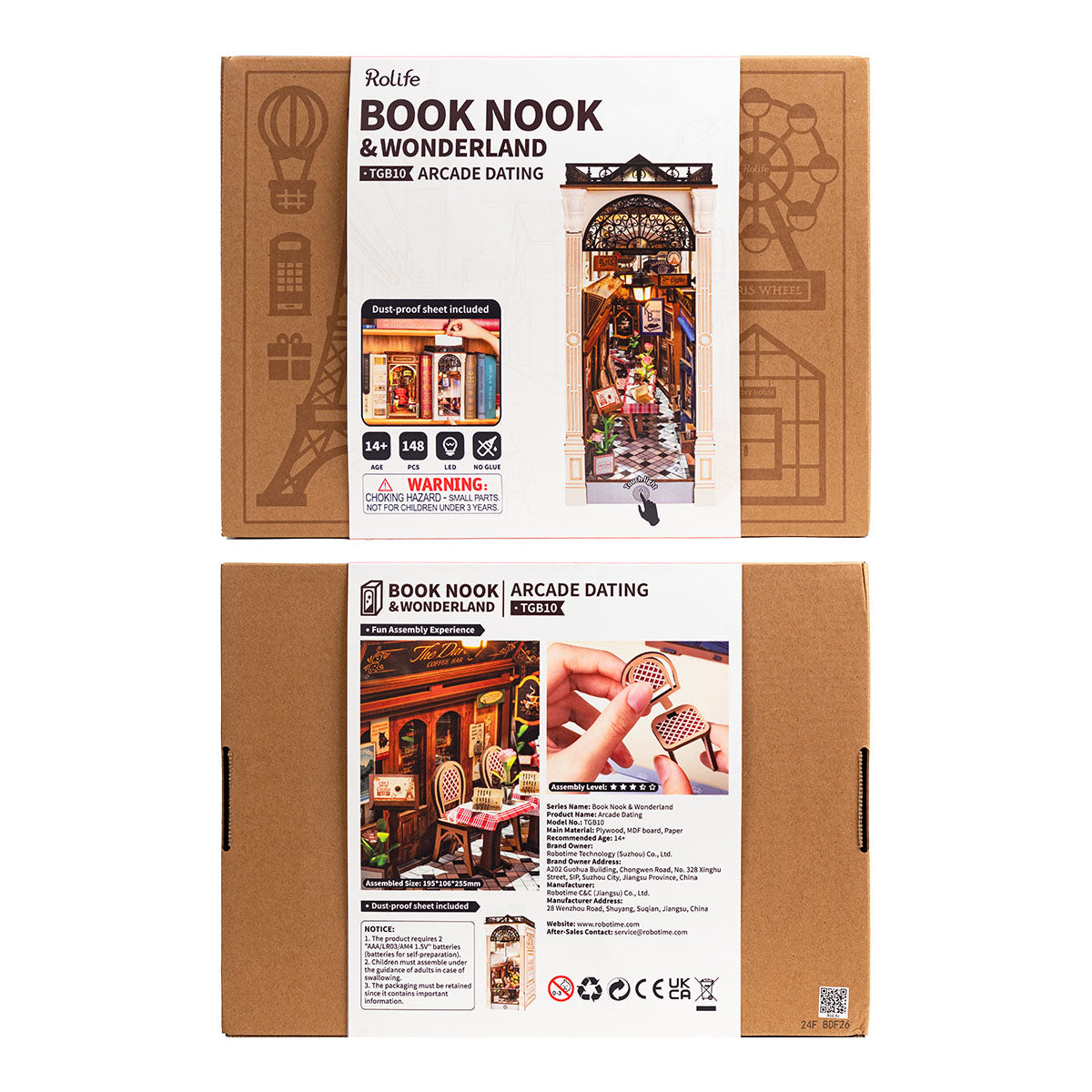 Book Nook Perfect Date in Paris - Wooden 3D Puzzle Miniature Bookends - Bookshelf Divider (Copy)