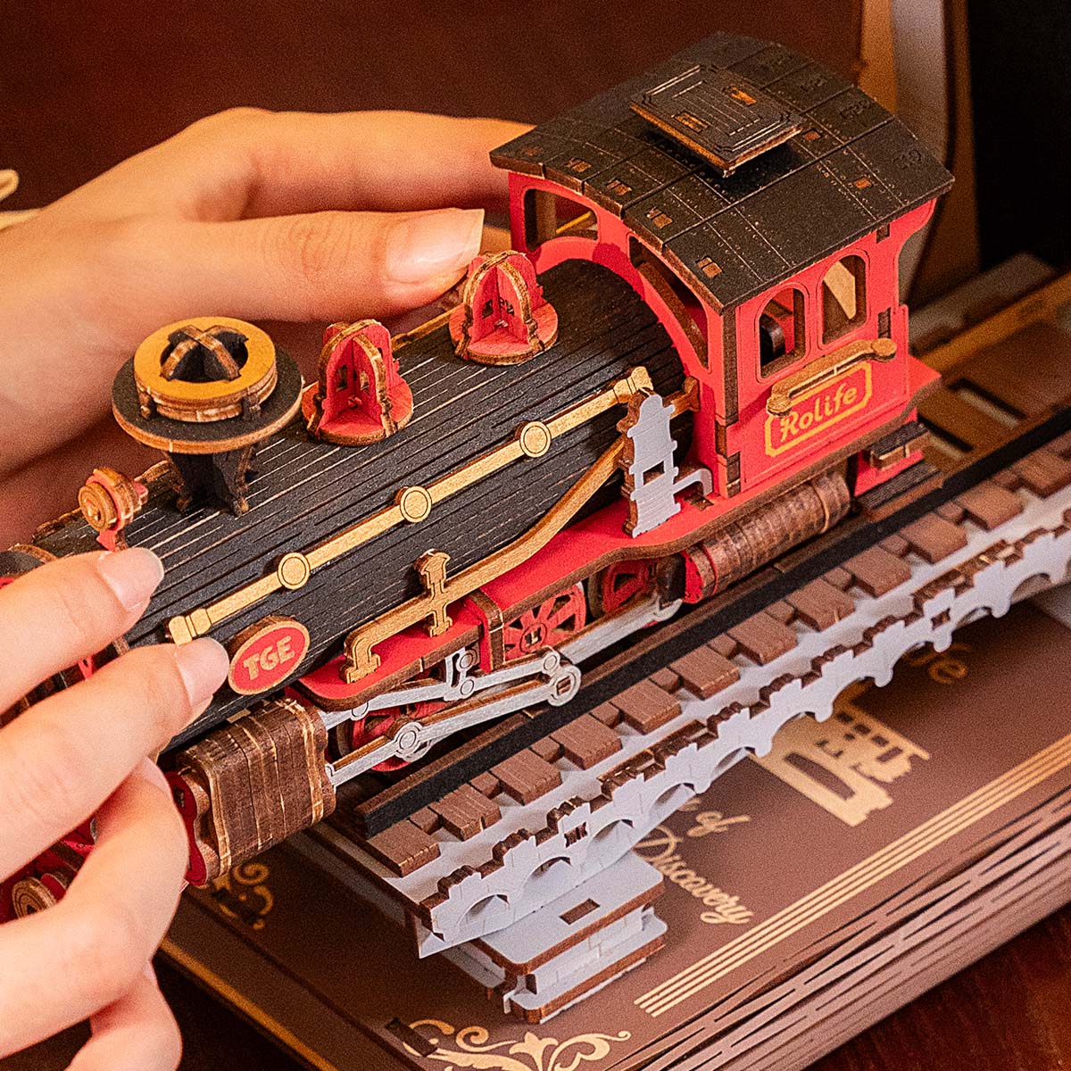 Bookend: Train to the Castle - 3D Wooden Bookends - Magical Collection