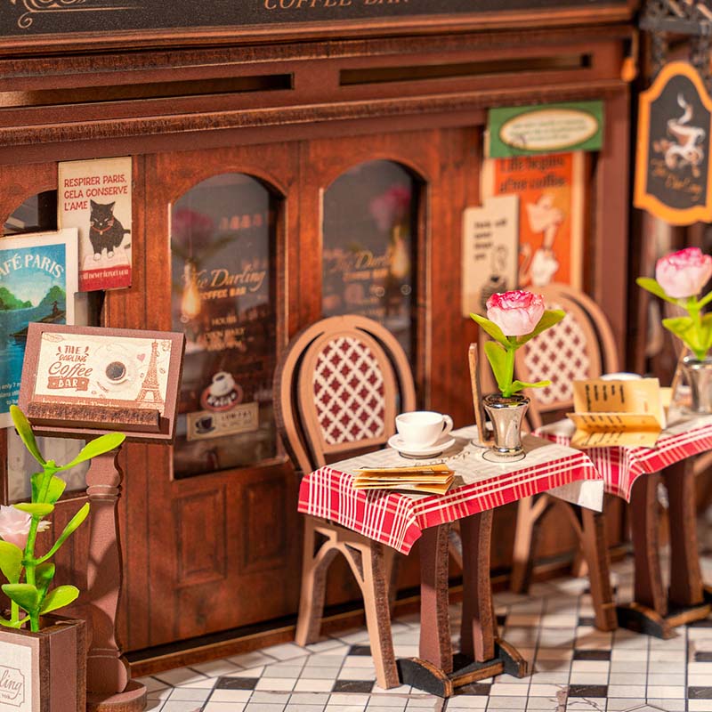 Book Nook Perfect Date in Paris - Wooden 3D Puzzle Miniature Bookends - Bookshelf Divider (Copy)