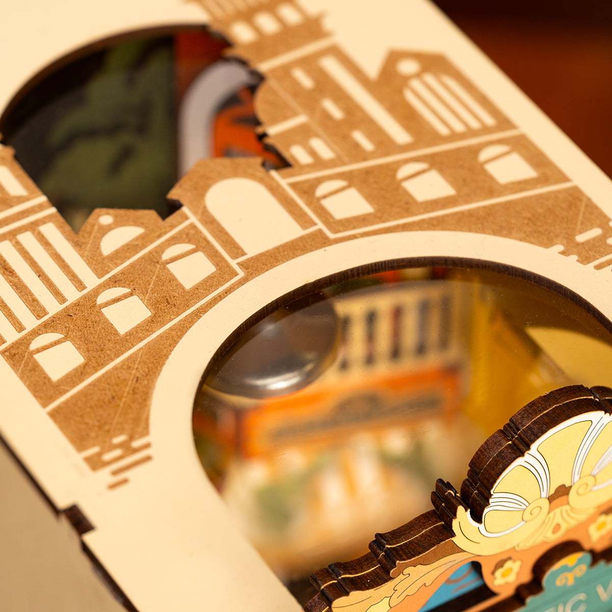 Book Nook: Venice - Suportes para livros em miniatura de madeira 3D - divisória de prateleira (cópia)