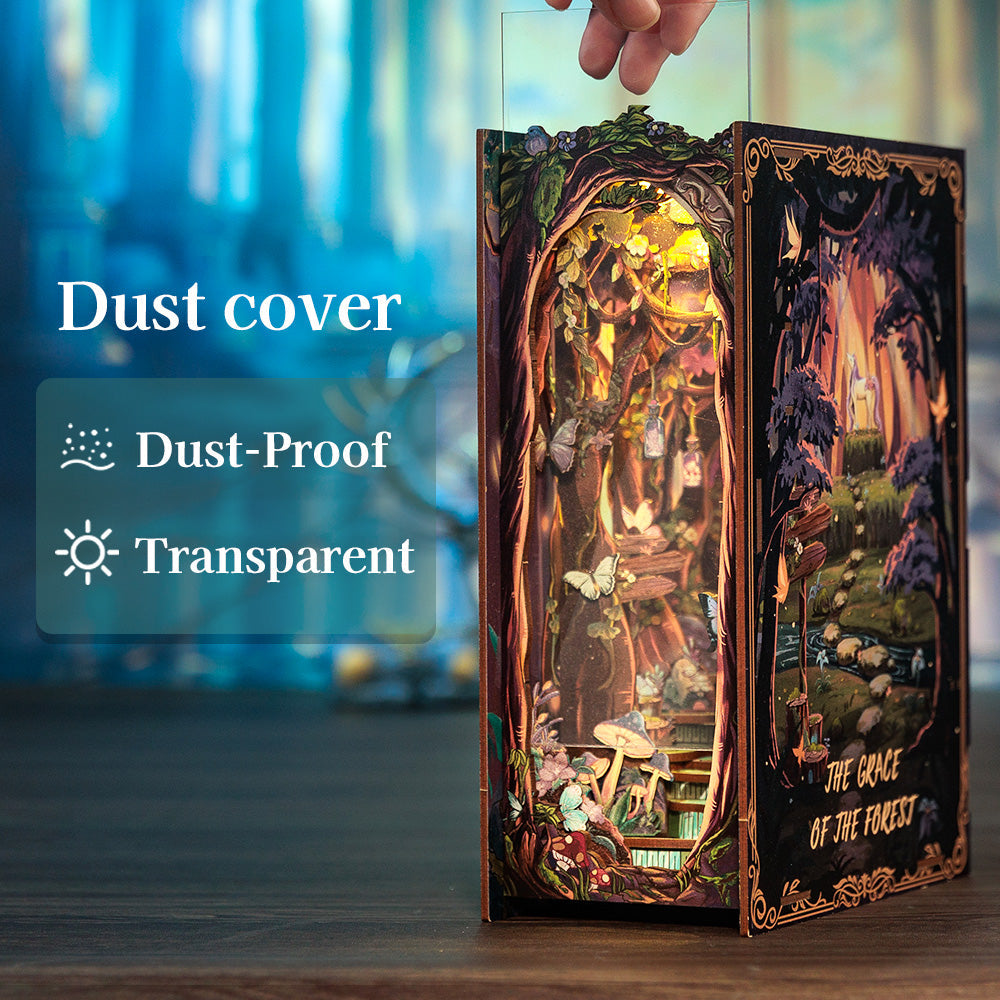 Book Nook: The Enchanted Forest - 3D Wooden Miniature - DIY Fantasy Puzzle for Shelf Decoration - Vintage Puzzle