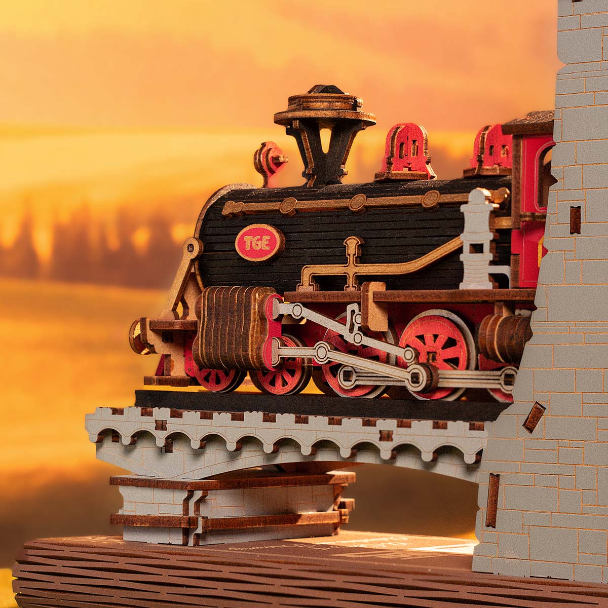 Bookend: Train to the Castle - 3D Wooden Bookends - Magical Collection