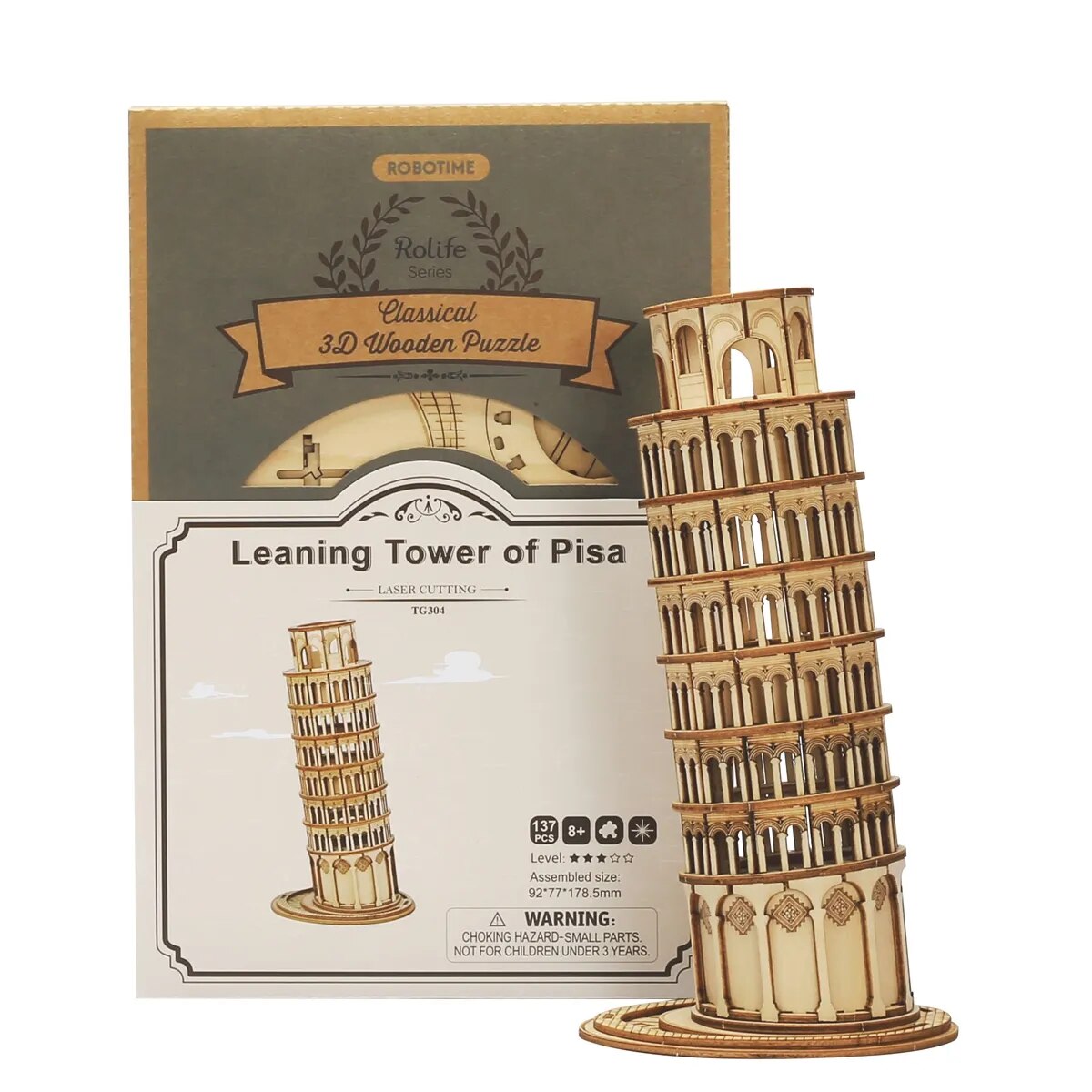 Eiffel Tower - Circus Wooden Puzzle - 3D PUZZLE