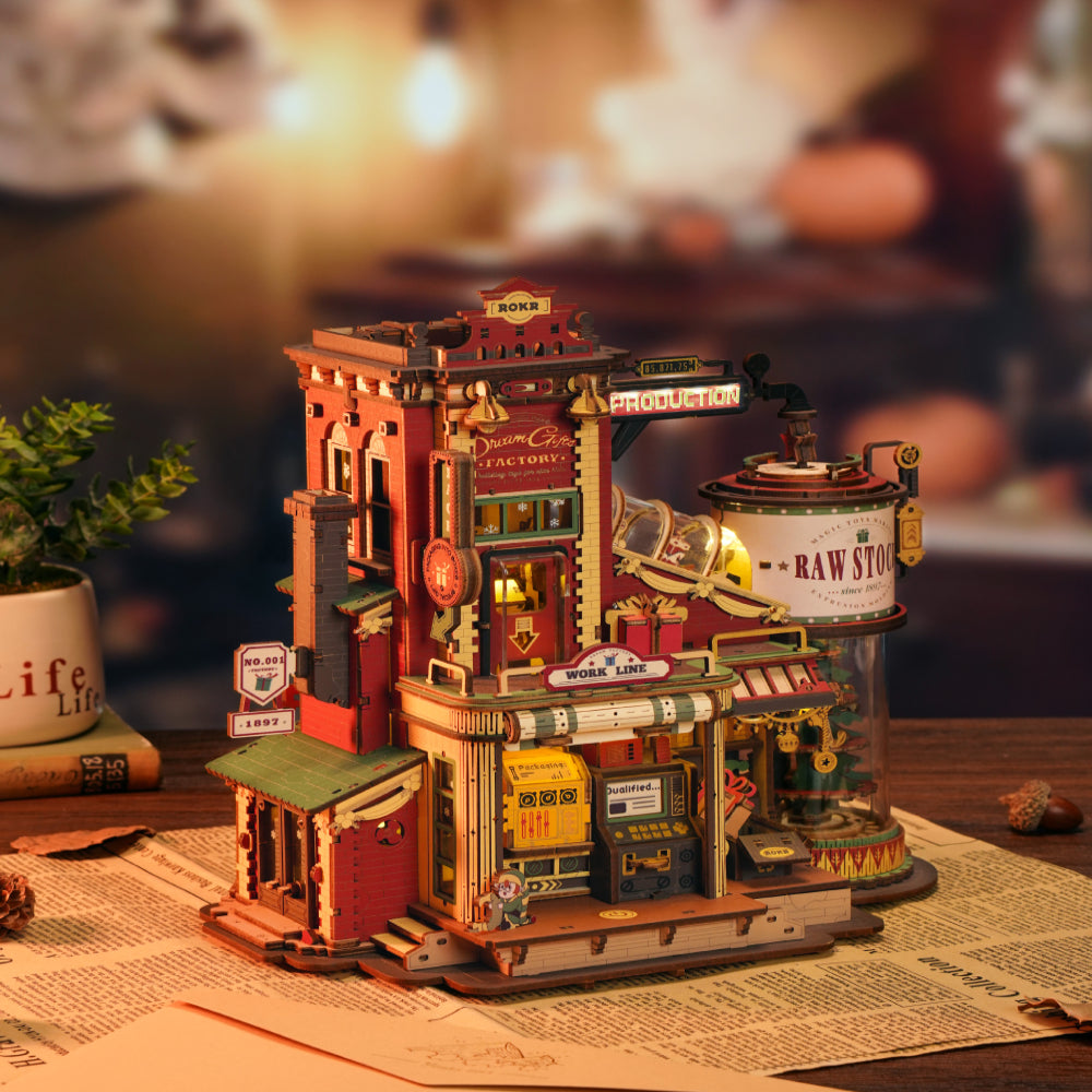 Gift Factory - 3D Wooden Christmas Tree Decoration - DIY Christmas Puzzle with Light and Music for Home (Copy)