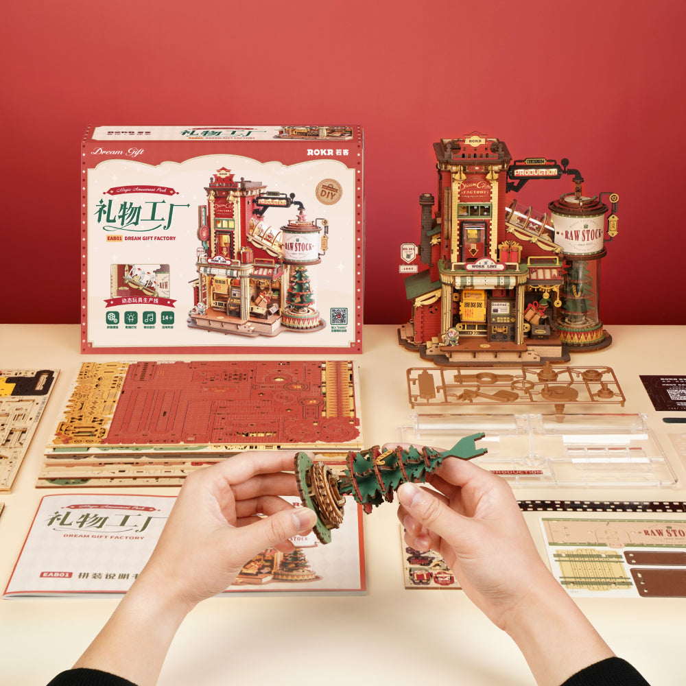 Gift Factory - 3D Wooden Christmas Tree Decoration - DIY Christmas Puzzle with Light and Music for Home (Copy)