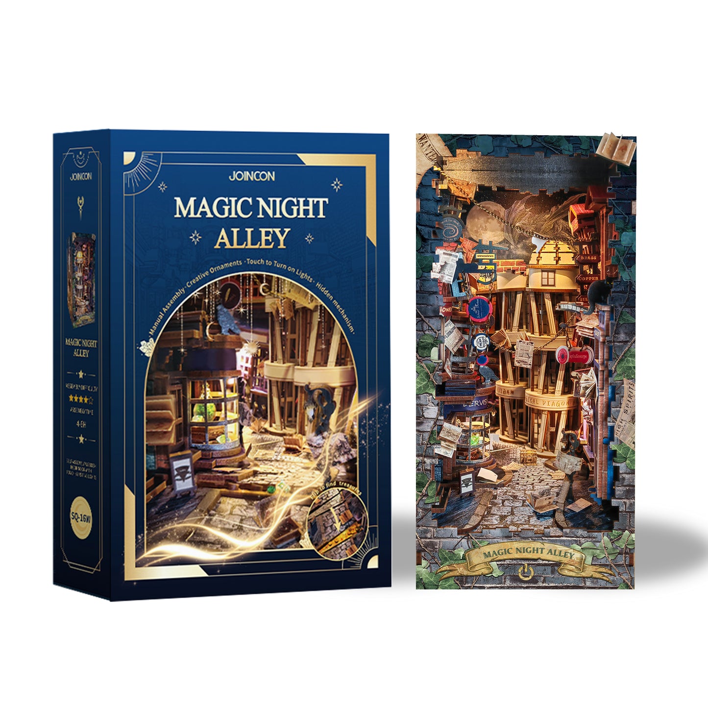 Book Nook: Alley - Magical Collection - 3D Wooden Miniature Alley - Bookend Puzzle DIY