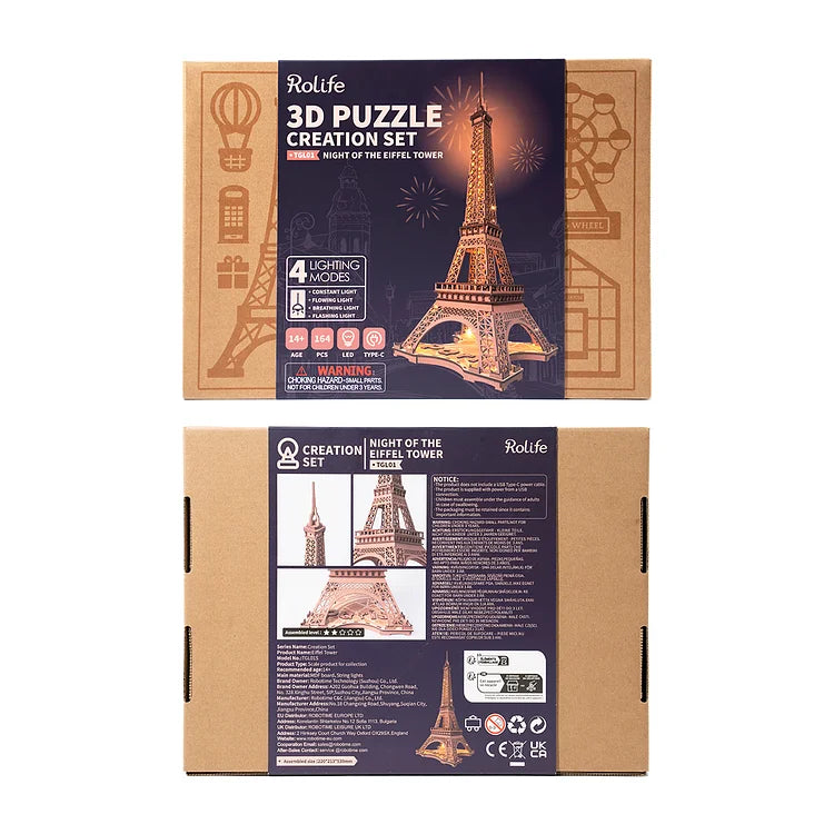 Eiffel Tower - Circus Wooden Puzzle - 3D PUZZLE