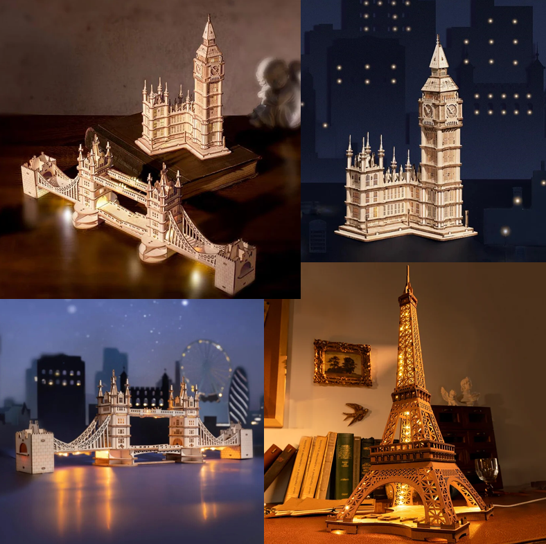 Eiffel Tower - Circus Wooden Puzzle - 3D PUZZLE