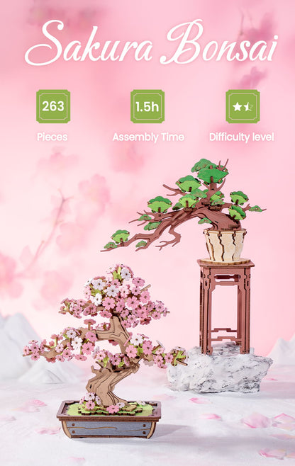 Sakura Bonsai - Flores de madera