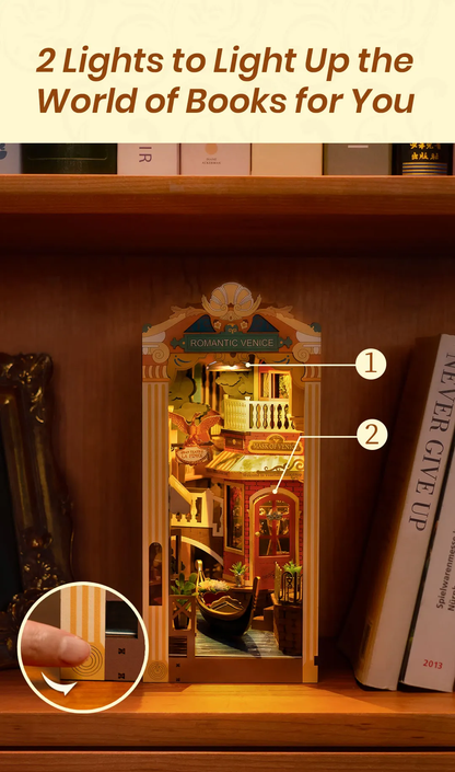 Book Nook: Venecia - Sujetalibros Miniatura puzzle 3D de madera - separador estantería (copia)