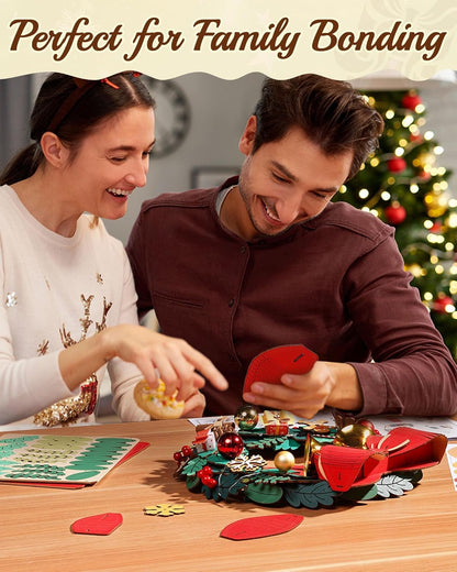 Corona de Navidad para la puerta - Muerdago 3D de Madera