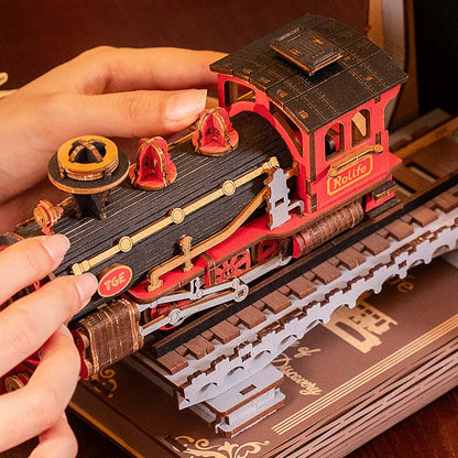 Suporte para livros: Trem para Hogwarts - Suportes para livros em madeira 3D - Coleção Mágica de Harry Potter 