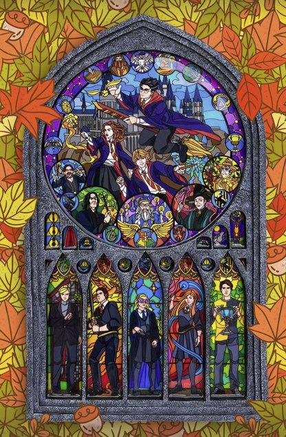 Vitral FEITO À MÃO de Harry Potter - Circus X Desenhado por P.Adell 