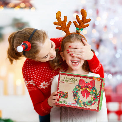 Corona de Navidad para la puerta - Muerdago 3D de Madera