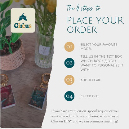 Book Earrings (Personalized) - Custom Handmade Jewelry - BookLovers Collection: Circus X Blay