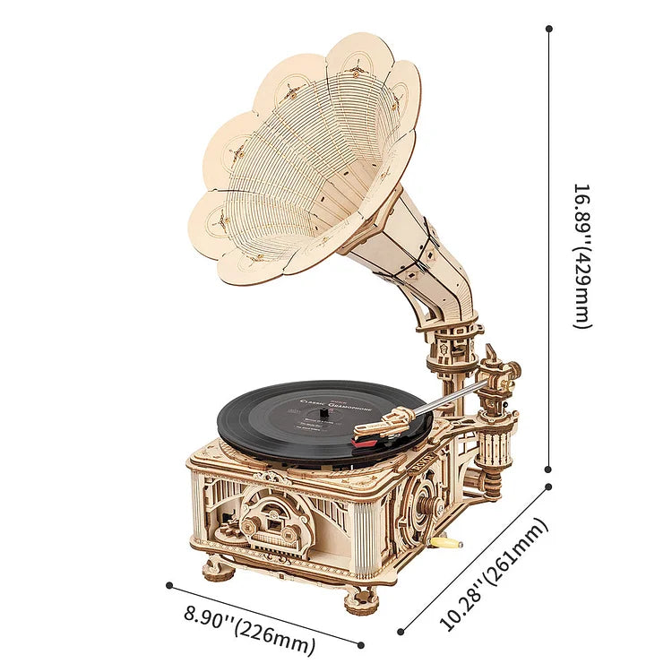 Gramófono clásico (de giro manual) - Circus Puzzle MUSIC BOX