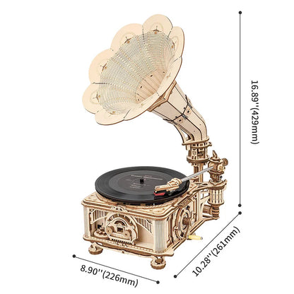 Gramofone clássico (virado à mão) - Circus Puzzle MUSIC BOX 