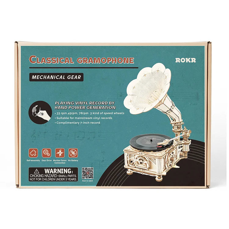 Classic gramophone (hand-turned) - Circus Puzzle MUSIC BOX