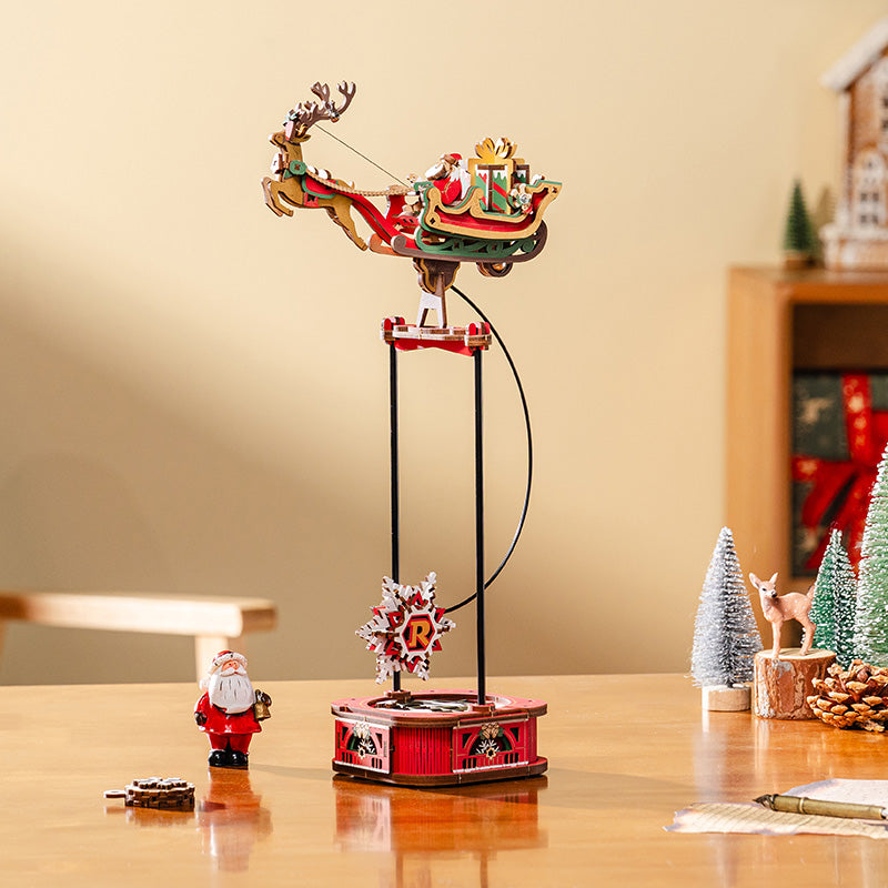 Trineo de Papá Noel – Péndulo Puzzle 3D de Madera