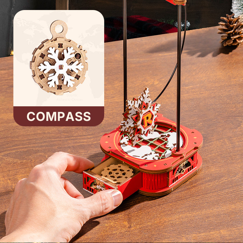 Trineo de Papá Noel – Péndulo Puzzle 3D de Madera