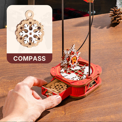 Trineo de Papá Noel – Péndulo Puzzle 3D de Madera