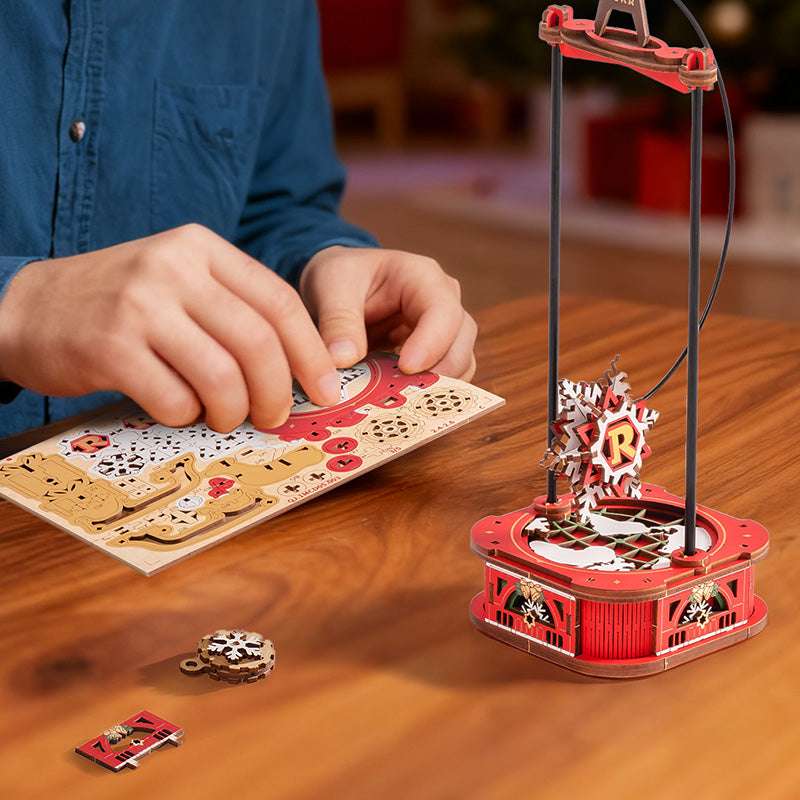 Trineo de Papá Noel – Péndulo Puzzle 3D de Madera