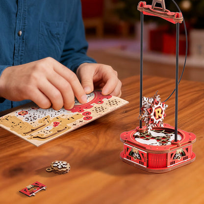 Trineo de Papá Noel – Péndulo Puzzle 3D de Madera