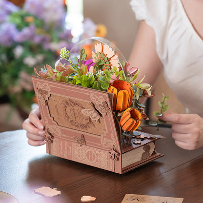 Libro Florido 3D de Madera