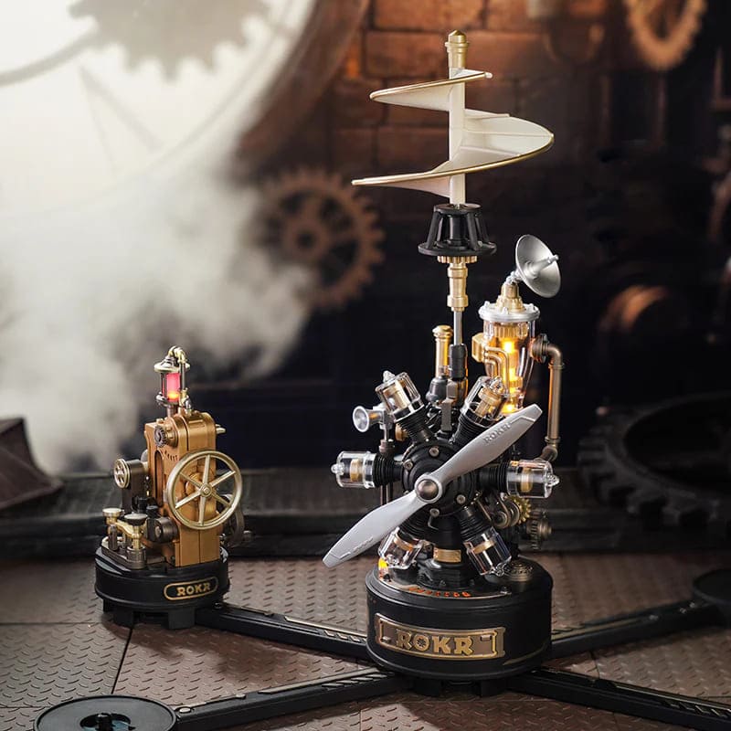 Inventos Legendarios – Helicóptero de Leonardo y Telégrafo Morse | Puzzle Mecánico Steampunk
