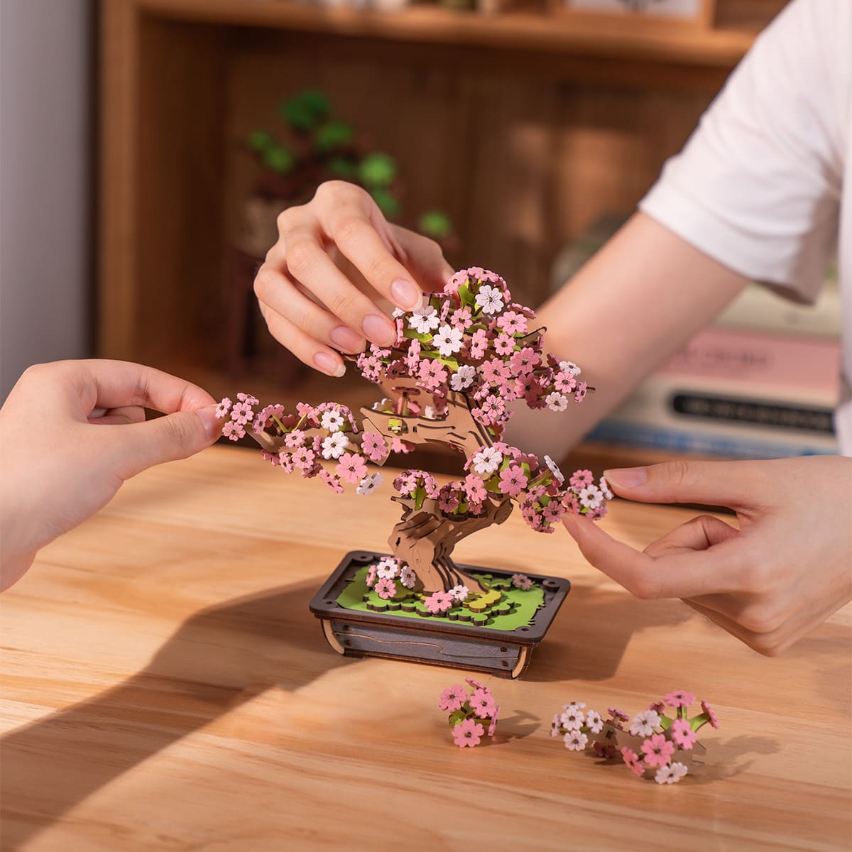 Sakura Bonsai - Flores de madera