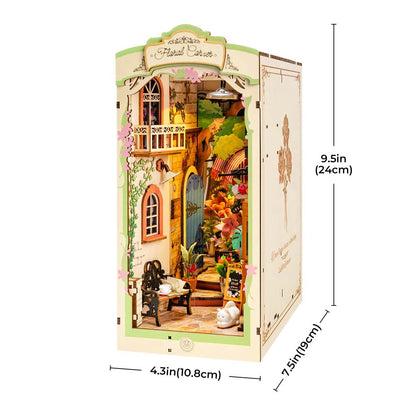 Book Nook: La floristería - Sujetalibros Miniatura puzzle 3D de madera - separador estantería