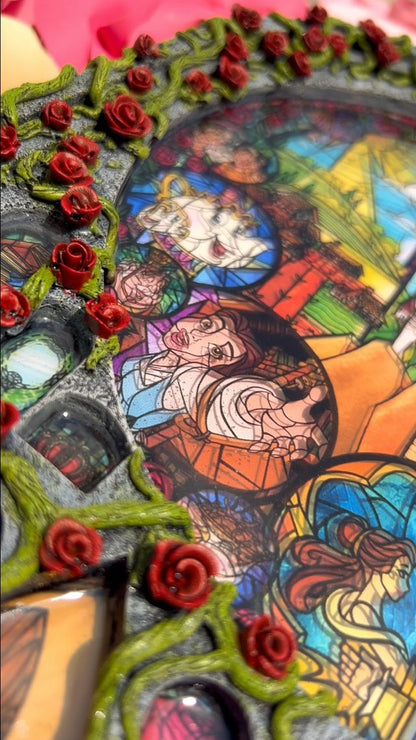 HANDMADE Beauty &amp; The Beast Stained Glass Window - Circus X Designed by P.Adell 