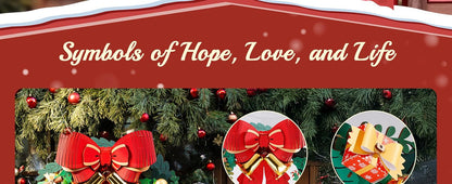 Corona de Navidad para la puerta - Muerdago 3D de Madera