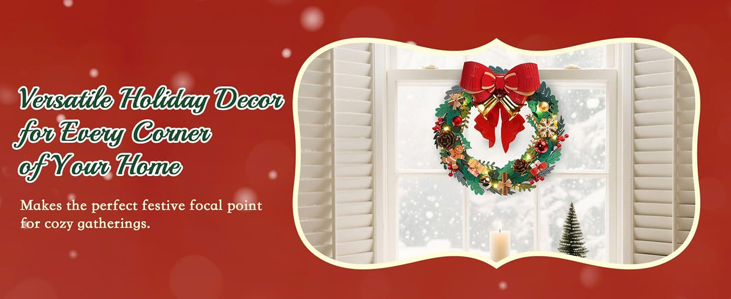 Corona de Navidad para la puerta - Muerdago 3D de Madera