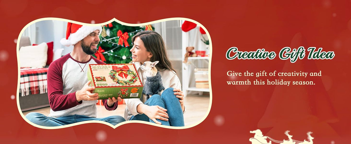 Corona de Navidad para la puerta - Muerdago 3D de Madera