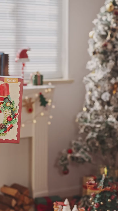 Corona de Navidad para la puerta - Muerdago 3D de Madera