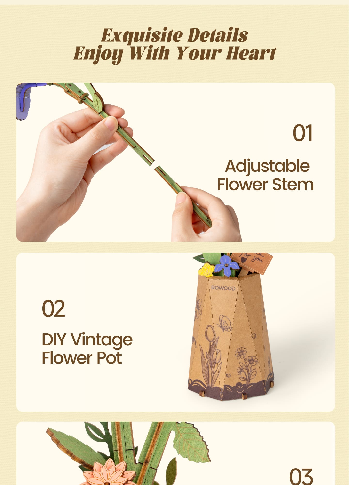 Flores de madera II - Circus Puzzle Flores 3D
