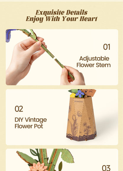 Flores de madera II - Circus Puzzle Flores 3D