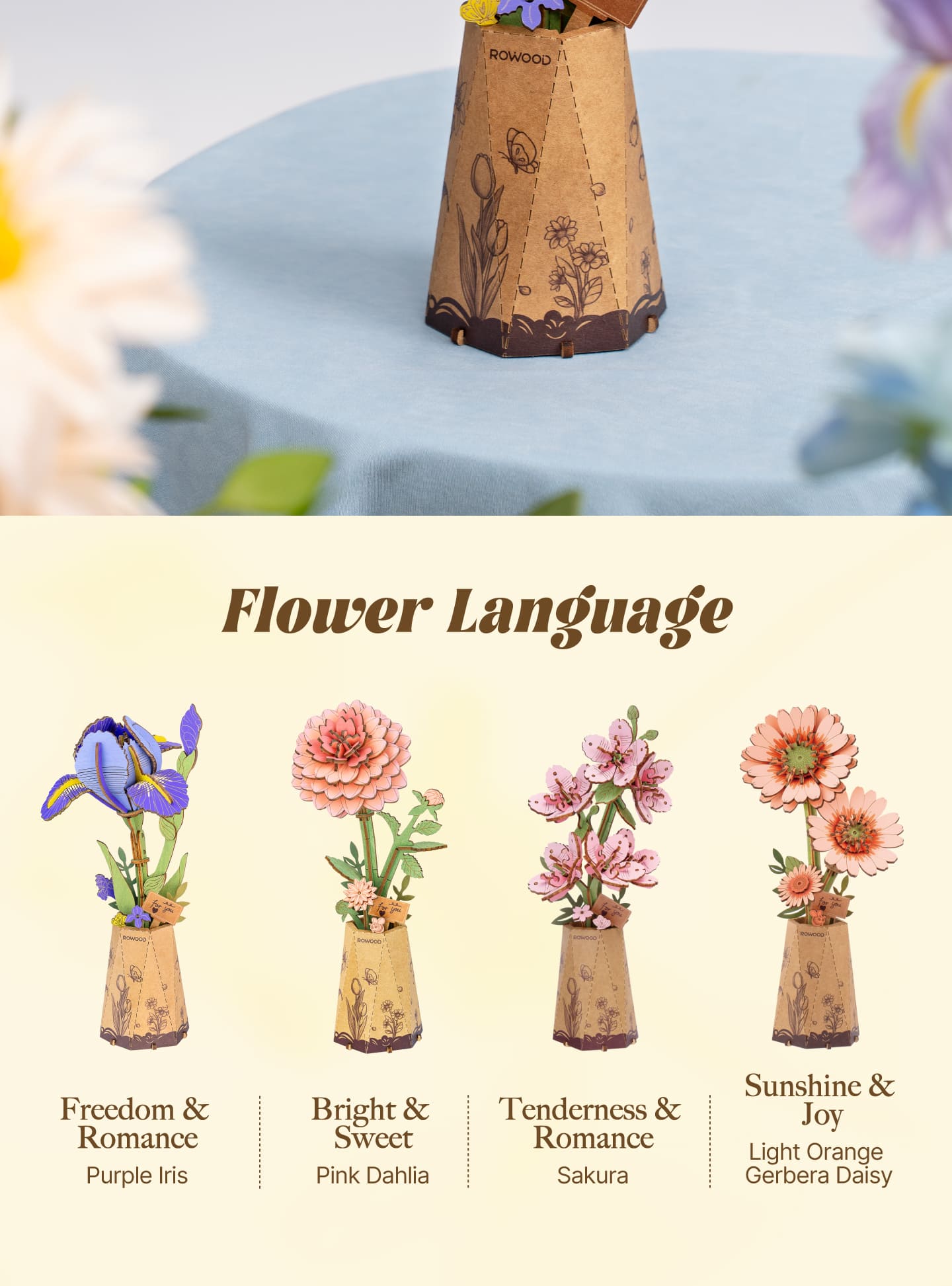 Flores de madera II - Circus Puzzle Flores 3D