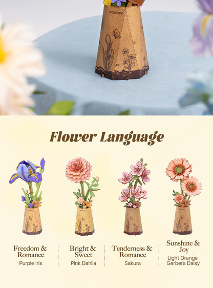 Flores de madera II - Circus Puzzle Flores 3D